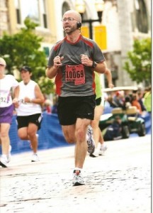 Near the finish line of the 8K race at the 2009 Crim