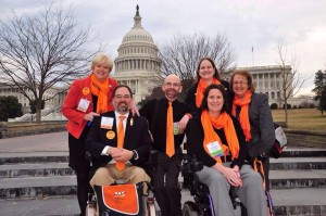 A memorable moment as we arrived on Capitol Hill with Jan Bell (President of the National MS Society Alabama-Mississippi Chapter), Scott M. Crawford (also from the NMSS Alabama-Mississippi Chapter), and Liz Trapp and Ruth Linnemann from the NMSS National Multiple Sclerosis Society, Michigan Chapter 